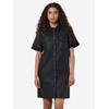 Minikleid NOISY MAY "NMNEW SIGNE S/S COATED DENIM DRESS NOOS", Damen, Gr. S (36), N-Gr, schwarz, Web, Obermaterial: 77% Viskose, 20% Nylon, 3% Elasthan, unifarben, modisch, kurz, Kurzarm mit Umschlag, Kleider, Sommerkleid