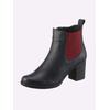 Stiefelette HEINE, Damen, Gr. 36, bunt (marine, bordeaux), Leder, Rindsleder, Glattleder, Synthetik, modisch, Schuhe
