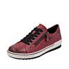 Plateausneaker REMONTE, Damen, Gr. 44, rot (dunkelrot), Leder, used, sportlich, Schuhe, Freizeitschuh, Halbschuh, Schnürschuh mit Außenreißverschluss