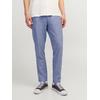 Chinohose JACK & JONES "JPSTACE SUMMER CHINO PANT SN", Herren, Gr. 28, Länge 32, blau (faded denim detail:melange), Web, Obermaterial: 74% Baumwolle, 26% Leinen, meliert, modisch, slim fit knöchellang, Hosen