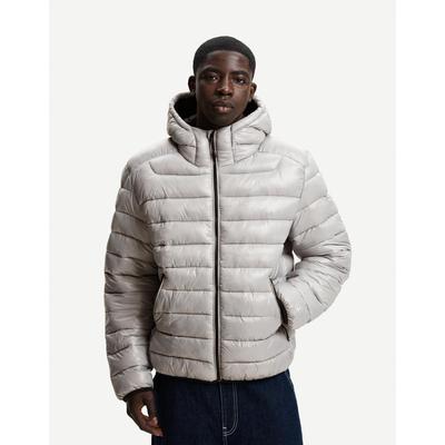 Bershka Lightweight Puffer Jacket Men L Grey