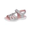 Riemchensandalette RICOSTA "Ricosta Sandalen Leder/Textil", Kinder, Gr. 30, grau (graphit), Leder, Textil, casual, Schuhe
