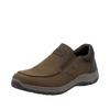 Slipper RIEKER, Herren, Gr. 47, braun (dunkelbraun, schwarz), Nubukleder, Lederimitat, casual, Schuhe, Halbschuh, Slip-on Sneaker mit riekerTEX-Membran, bequeme Weite