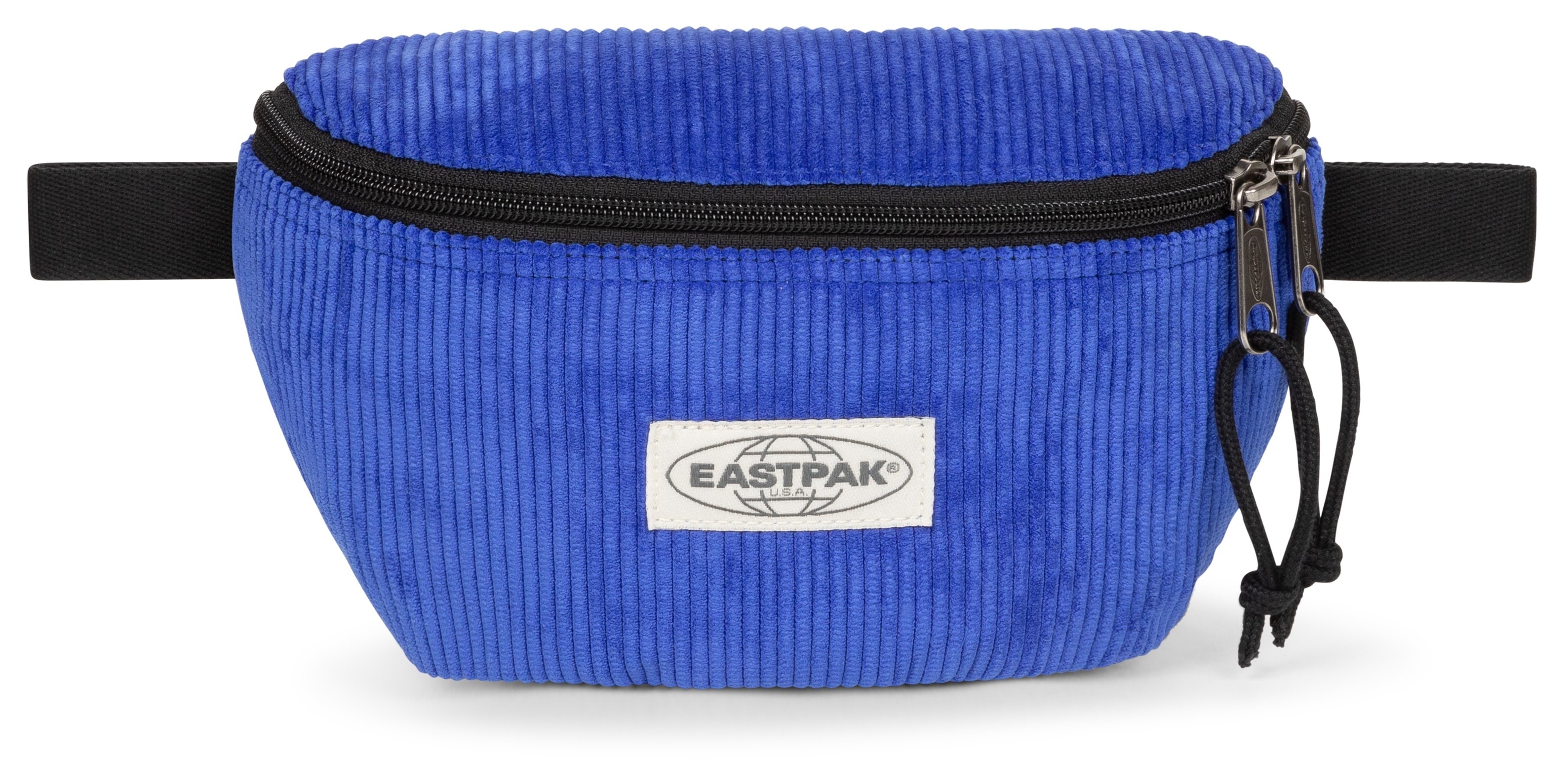 Bauchtasche EASTPAK "SPRINGER", Damen, Gr. B/H/T: 23cm x 16,5cm x 8,5cm, blau (ribs blau), Cord, Polyamid, Polyester, Taschen, Gürteltasche, Waist Bag im lässigen Look Image