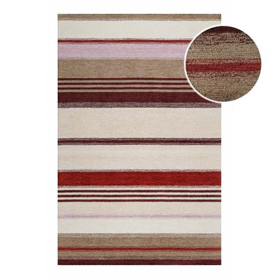 Teppich WECON HOME "Petrol", bunt (beige multi), B:140cm H:7mm L:200cm, Polyester, Teppiche, handgefertigt, pflegeleicht, gestreift, Wohnzimmer, Schlafzimmer Image