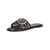 Pantolette INUOVO "INUOVO Pantoletten Leder", Damen, Gr. 40, schwarz, Leder, casual, Schuhe