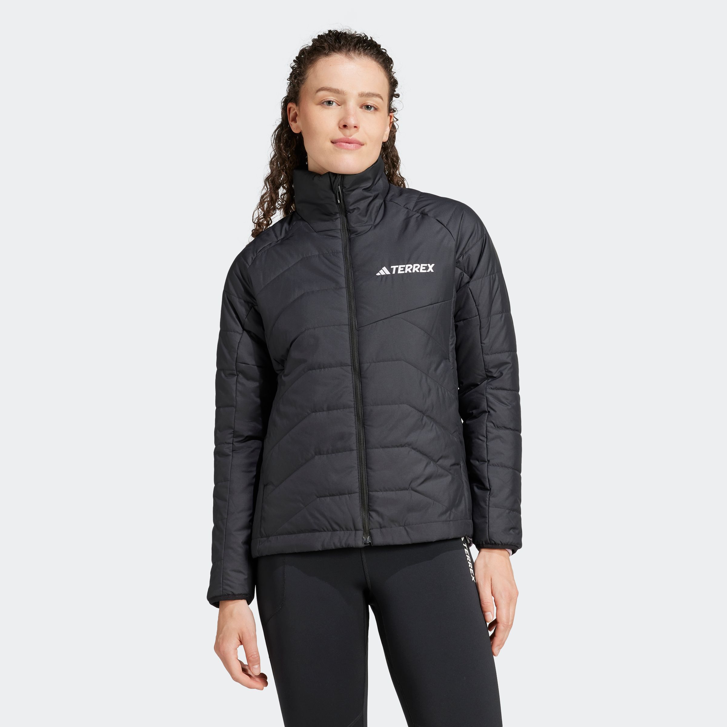 Steppjacke ADIDAS TERREX "W MT INS JKT", Damen, Gr. XL, schwarz, Obermaterial: 100% Polyester, Jacken Steppjacke