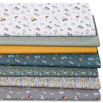 Patchwork- und Quiltpaket Bauernhof, weiß-color Image