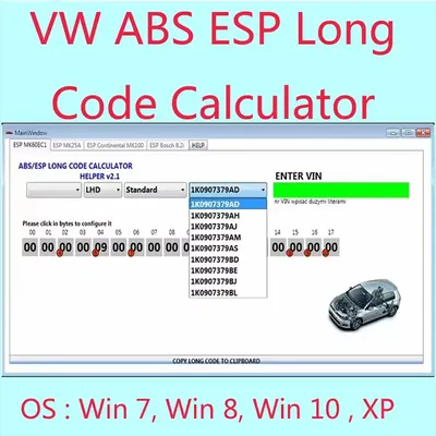 New for VW ABS ESP Long Code Calculator Helper MK60EC1 ABS ESP Long Code Calculator software+ unlimited install+ install vide