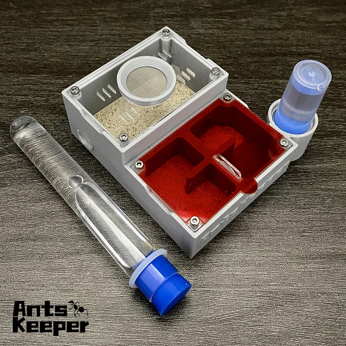 【 Ameisenhalter】Original Design Farms mit Trocken-Nass-Trennung Vierzimmer-AntHill-Hausnest mit hartem Sand für Biginner Ameisenkolonie Image