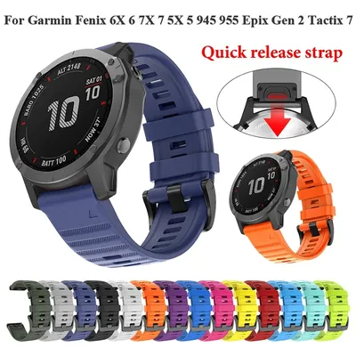20mm 22mm 26mm Smart Watch Band Straps For Garmin Fenix 5 5S 5X Plus 6 6S 6X Pro 3 HR Quick Release Strap For Forerunne 935 945 Image