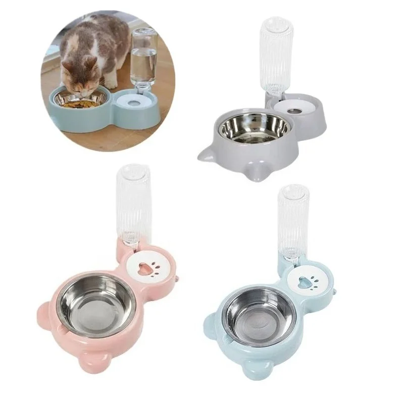 Distributeur d'eau pour animaux de compagnie, pour chats et chiens, stockage automatique de l'eau, bol de nourriture pour animaux de compagnie, récipient de nourriture avec abreuvoir, fournitures pour