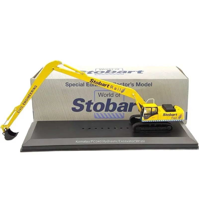 Eddie Stobart Rail 1:76 Komatsu PC340 Hydraulikbagger W122 Civil Engineering Druckgussmodelle Hobby Collection Gelb