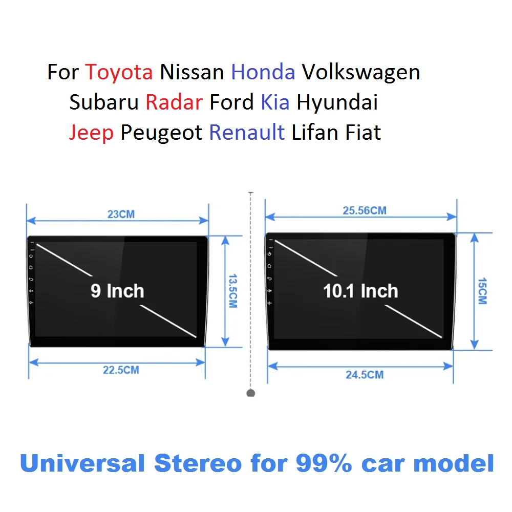 2 DIN Android Radio Für Volkswagen Nissan Hyundai Kia Ford Toyota Mazda Jeep Honda Auto Multimedia Player Carplay Android Auto 4G Image