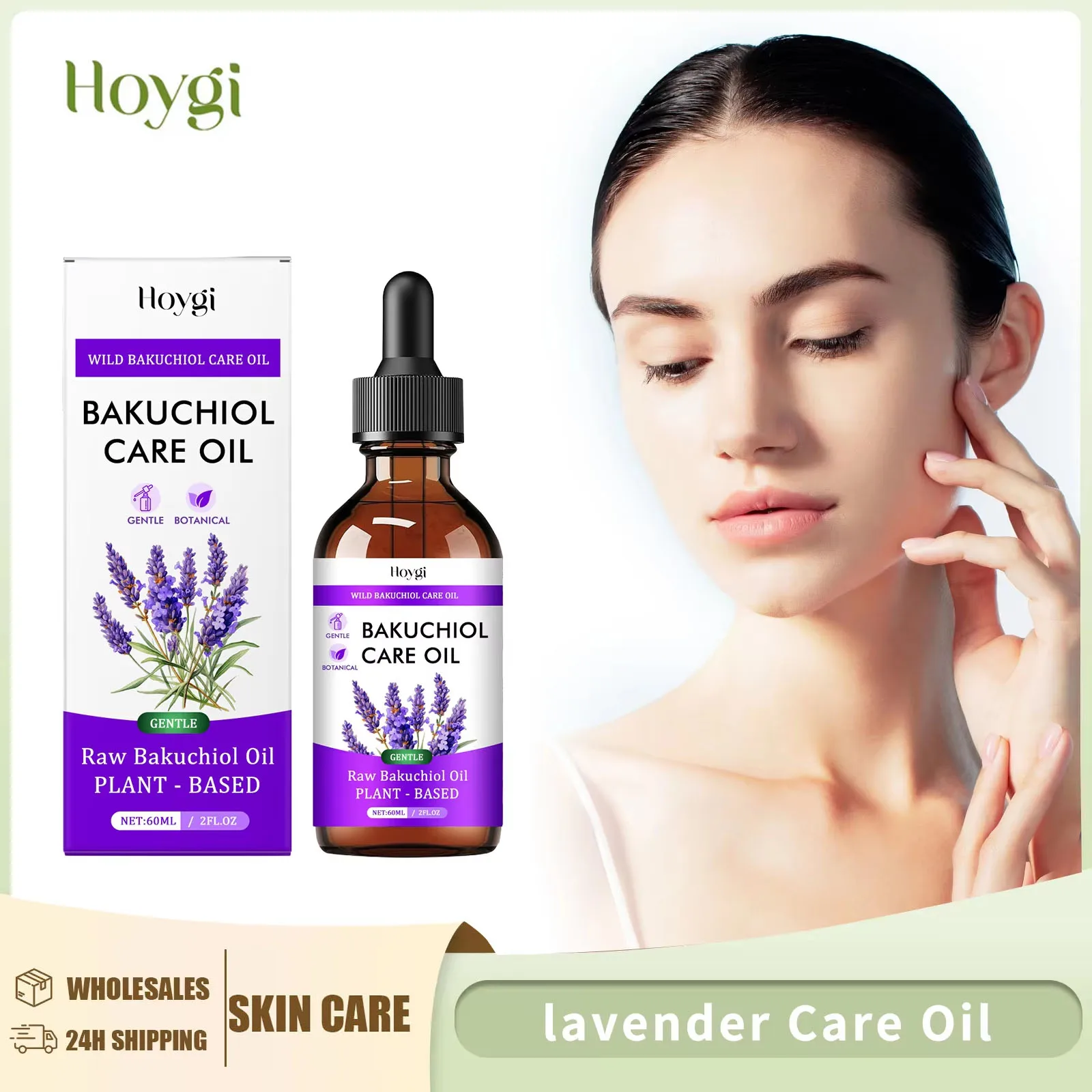 Bakuchiol ätherisches Öl, entspannend, reduziert feine Linien, glättet Gesicht, Körper, Hautpflege, nährt Aromatherapie, ätherisches Lavendelöl Image