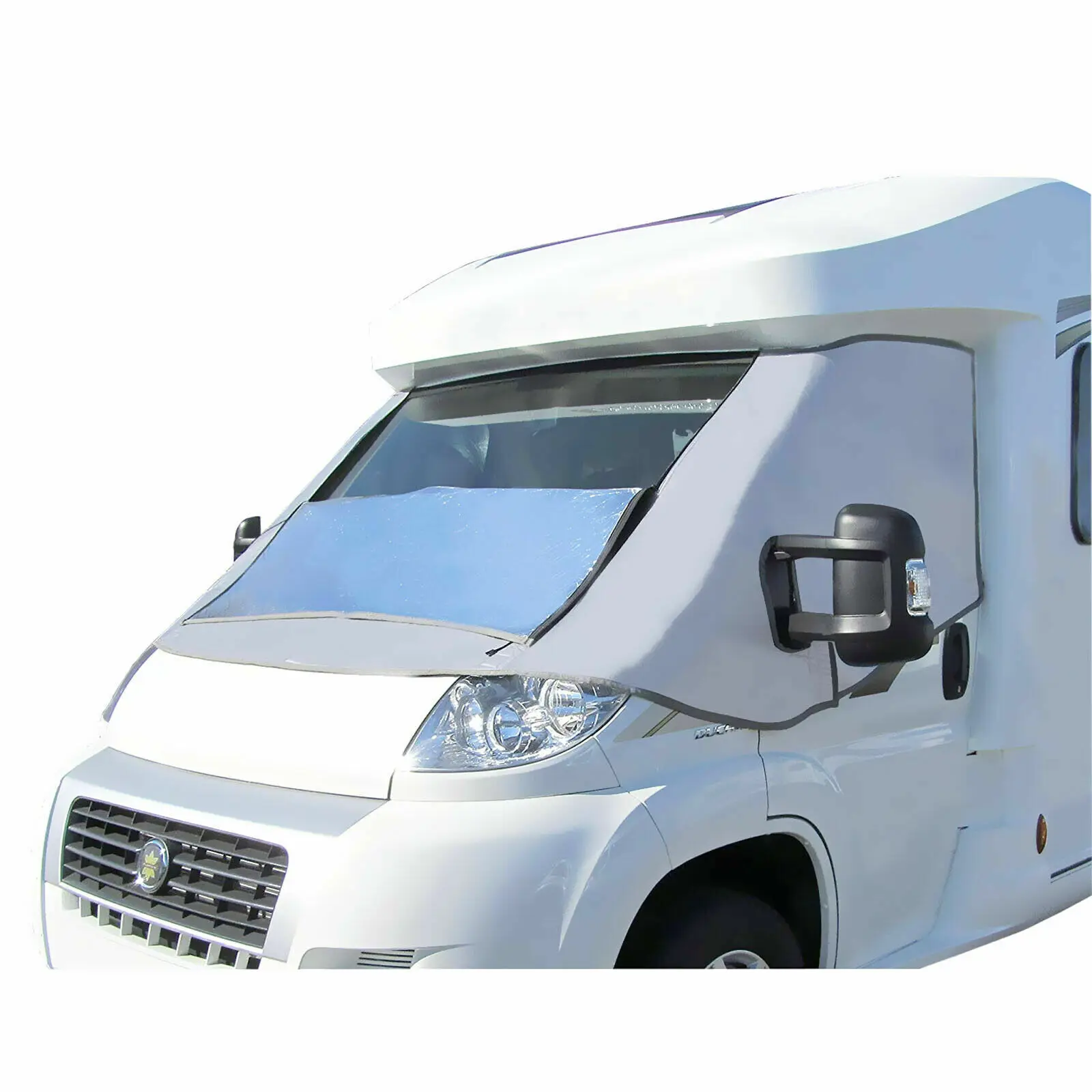 1pc RV Windschutzscheibe Abdeckung Mit Magnetische Sonnenschirm Für Fiat Ducato Auto Windschutzscheibe Abdeckung Wohnmobil Externe Thermische Bildschirm Cab Abdeckung Image