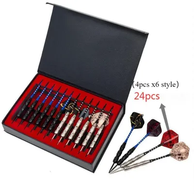 12 Stück/Set 22 g Aluminiumstangen-Dart-Kiel-Design-Darts, 24 Stück Schwanzflosse mit Geschenkbox für Wettbewerbe und Outdoor-Unterhaltung Image