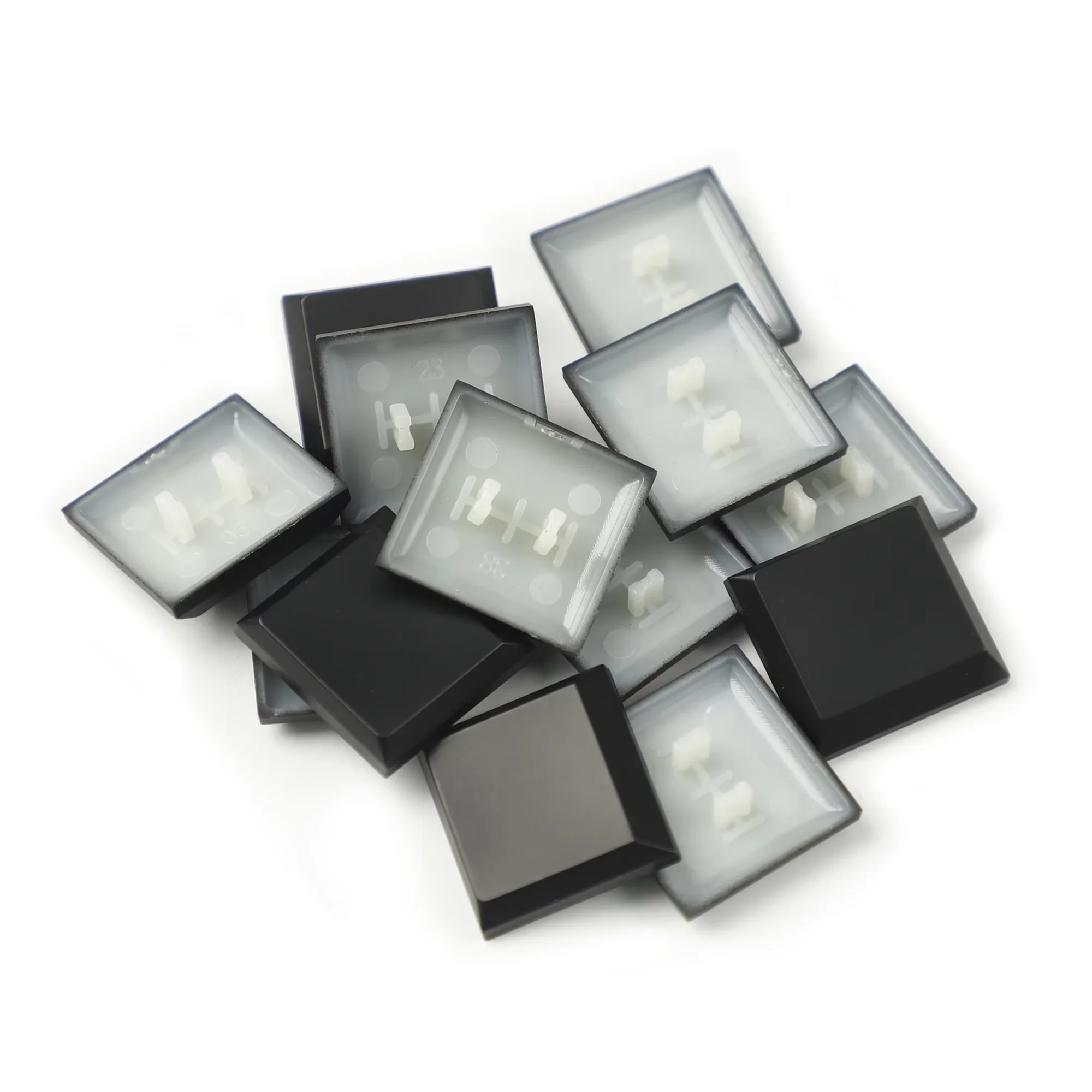 Kailh Choc Low Profile 10 Stück 70 Stück 110 Stück Tastenkappen für 1350 Schokoladenschalter, durchscheinend, weiß, schwarz, mechanische Tastenkappe Image
