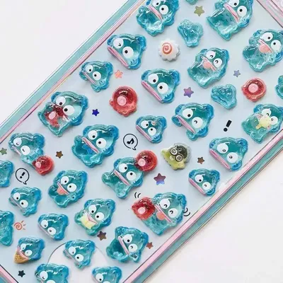 2025 neue Hellokitty Hangyodon Cinnamoroll 3D transparente Gelee Aufkleber Kristall dekorative Aufkleber Kinder Handyhüllen DIY Spielzeug Image