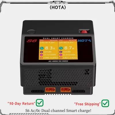 HOTA S6 15A Dual Channel Smart Ultra Kleines Ladegerät AC400W /DC650W Für Lipo LiHV LiFe LiIon NiZn NiCd NiMH Batterie