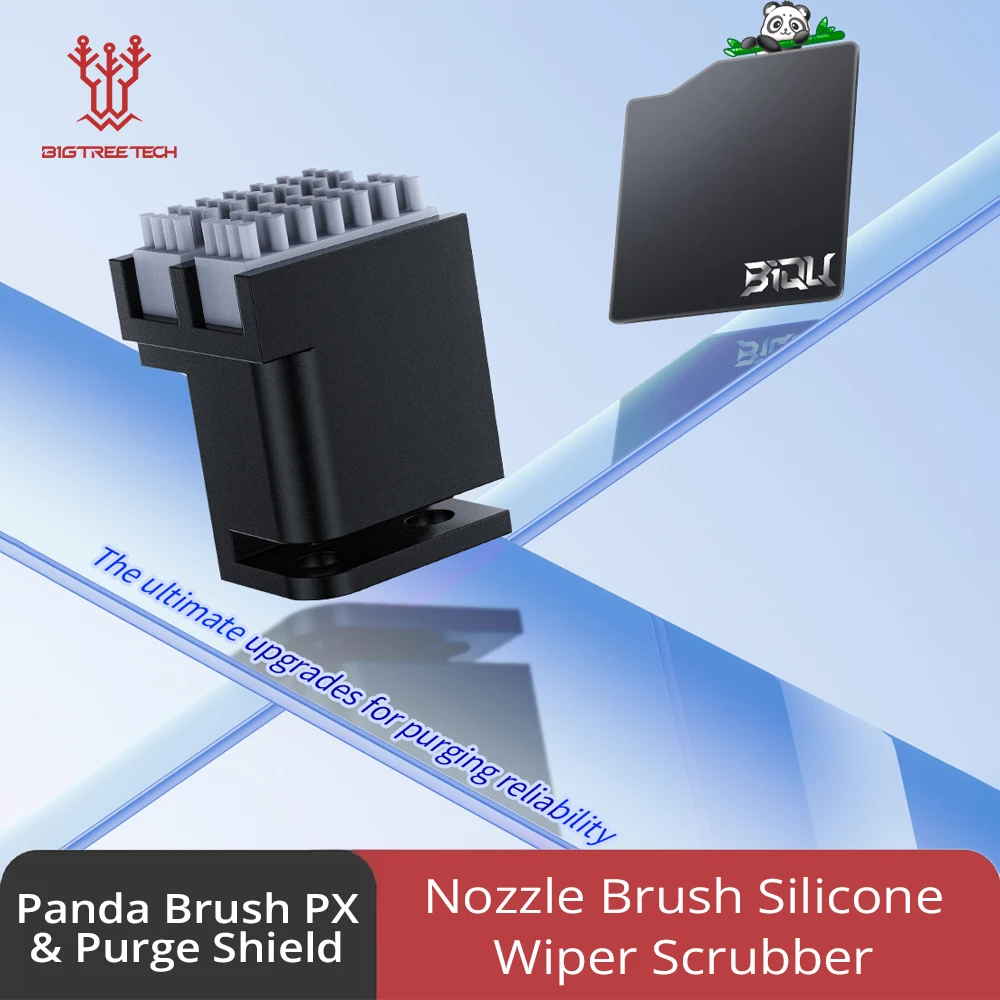BIGTREETECH Panda Brush PX & Panda Purge Shield, Düsenbürste Silikonwischer Hotbed Mount Scrubber für Bambulab P1 X1 Image