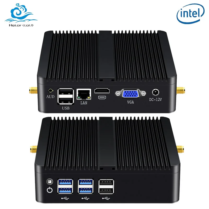 Helor Industrial Mini PC mit Inter Core i3 i5 i7 Prozessor Borebone Kit unterstützt Linux WiFi 8xUSB 1xHDMI Computer Win10 Ready Image