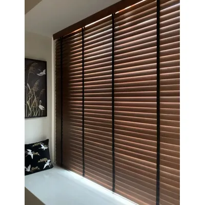 Electric/Manual / Cordless Modern Electric Wooden Blinds Customizable Sizes Motorized Window Blinds Multiple Colo for USA Canada