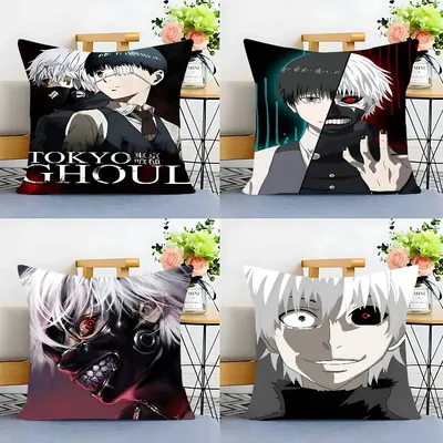 Tokyo Anime Ghoul-Kissenbezug, abnehmbarer, waschbarer Kissenbezug – ganzjähriges weiches Leinen Image