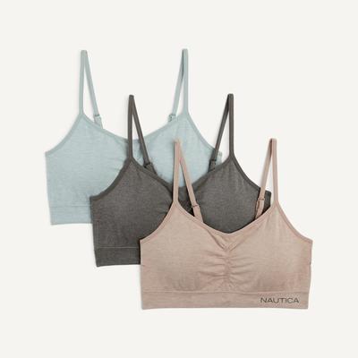 Nautica Women's Seamless Heather Bra, 3-Pack Angel Blue, S