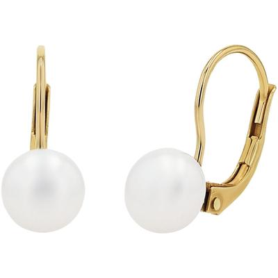 Paar Ohrhänger AMOR "9166480", gold (gelbgoldfarben, weiß), Ohrringe, Damen, Gelbgold 375-Perlen, Gelbgold 375, Perlen, Made in Germany - mit Süßwasserzuchtperle Image