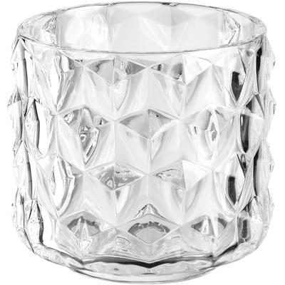 Teelichthalter LEONARDO "Tischlicht POESIA, mit großen Rauten, Kerzenhalter", transparent, H:10cm Ø:10cm, Glas, Kerzenhalter, aus Glas, Höhe ca. 10 cm, Spülmaschinengeeignet Image