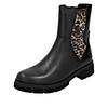 Chelseaboots REMONTE "Elisabeth Hurley-Collection", Damen, Gr. 45, schwarz (schwarz, leo), Leder, Elastischer Einsatz, animal-print, modisch, Schuhe, Boots, Stiefelette, Profilsohle und Innenreißverschluss