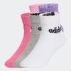 Funktionssocken ADIDAS PERFORMANCE "KIDS LIN ANK 5P", Kinder, Gr. M (22/24), true pink, pink fusion, violet fusion, medium grau heather, Obermaterial: 68% Baumwolle, 29% Polyester, 2% Elasthan, 1% sonstige Fasern, Socken