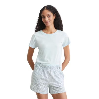 T-Shirt MARC O'POLO "Mix & Match Cotton", Damen, Gr. XS, ice blau print, Obermaterial: 100% Baumwolle, unifarben, casual, bequem normal, Rundhals, Kurzarm, Shirts, mit klassischem Rundhalsdesign Image