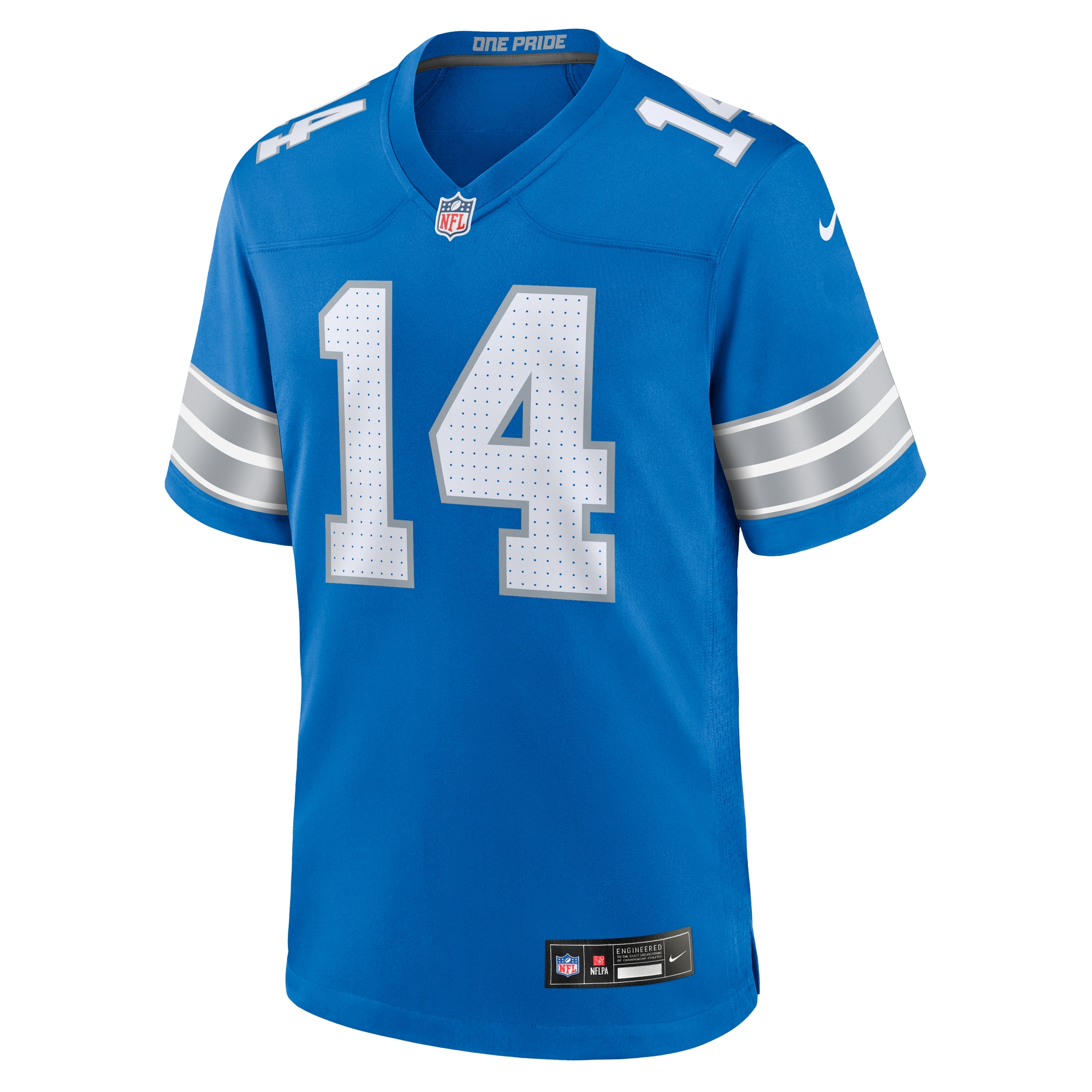 Footballtrikot NIKE "Nike Trikot Detroit Lions NFL Home Game Jersey St. Brown 14", Herren, Gr. L, blau (mehrfarbig), 100% Polyester, Trikots
