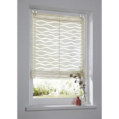 Raffrollo KUTTI "Enya", beige (natur), B:80cm H:140cm, Ausbrenner, Obermaterial: 65% Baumwolle, 35% Polyester, Raffrollos, Montage ohne Bohren, incl. Fensterhaken Image