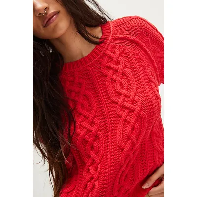 Bubblegum Pullover at Free People in Fiery Red, Size: Small