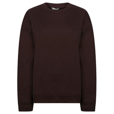 Hoodies / Sweatshirts Jax Women's Plain Brushback Fleece Crew Neck Sweatshirt in Wine / 8 - Tokyo Laundry