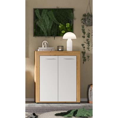 Schuhschrank INOSIGN "Aosta", braun (wotan eiche nachbildung), B:80cm H:95cm T:35cm, Spanplatte, Schränke, Schuhschrank, Höhe 191 cm, 4 Fächer, Garderobenschrank, Flur, Diele Image