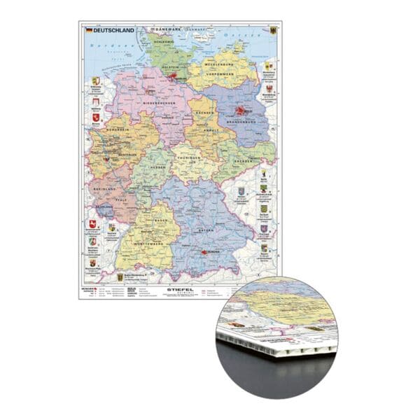 STIEFEL Eurocart Wabenplatte »Deutschland mit Wappen« 56 x 76 cm Image