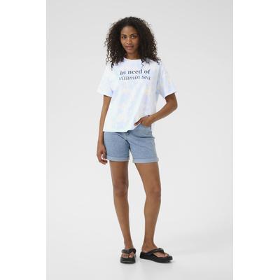 T-shirt Loose fit Light blue tie dye look Image