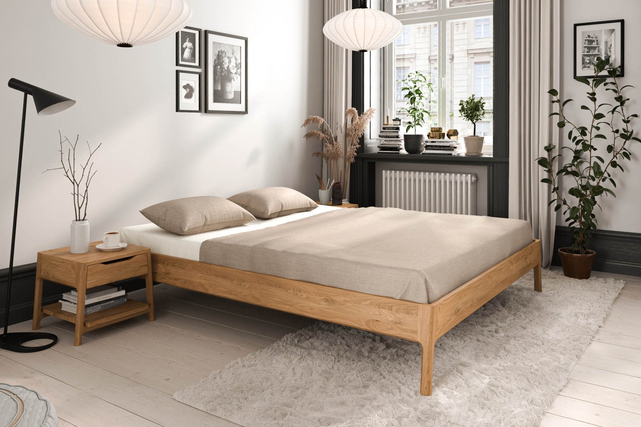 Bett Eiche massiv ohne Kopfteil Trondheim 140x200