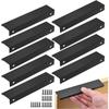 Ymyny - 10er-Pack schwarze Griffe, schwarze Möbelgriffe – Aluminiumlegierung, 96 mm Achsabstand, 10