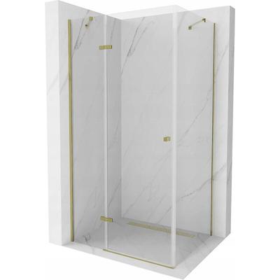 Mexen - Roma kippbare Duschabtrennung 120 x 80 cm, Transparent, Gold - 854-120-080-50-00 Image