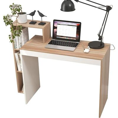 Dlandhome - Soges Schreibtisch mit Regal 110 cm x 40 cm Computertisch Bürotisch Arbeitstisch Image