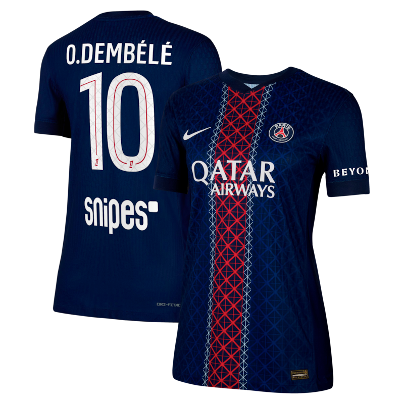 Maillot Domicile Match PSG Nike Dri-FIT ADV 25/26 - Femme avec flocage O. Dembélé 10