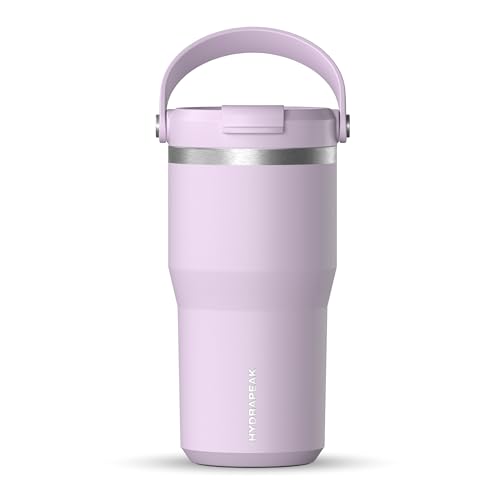 Hydrapeak Nomad 24 oz Tumbler with Handle and Sip Lid, Leakproof Tumbler, Tumbler Lid Straw, Double Insulated Tumblers, 32oz Double Insulated Cup Straw, Stainless Steel (Blush), HP-NOMAD-24-BLUSH