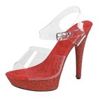 LIUGUISUOCHBH Women's 13cm/5.2in High Heels | Platform Open Toe Sandals with Non-Slip Sole for Beach Wedding, Outdoor Party, Clubing,Red,2 UK