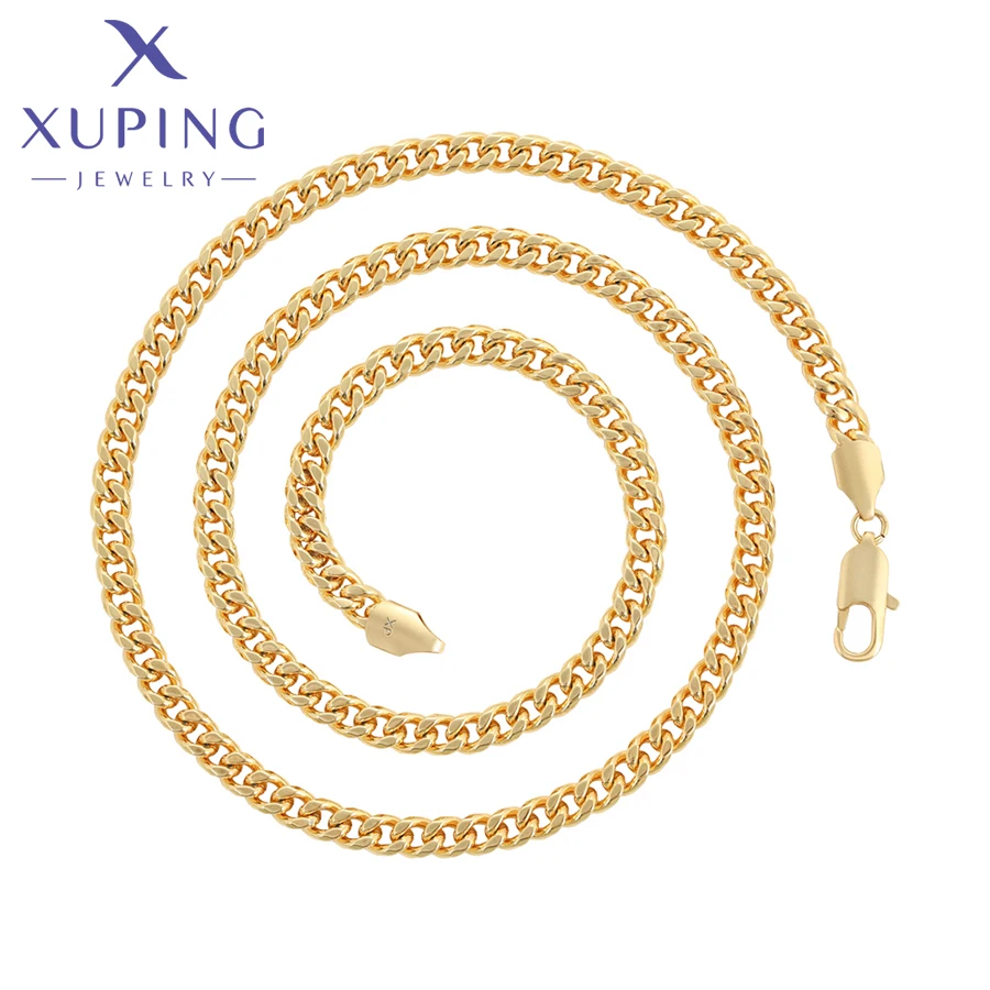Xuping Schmuck Neue Ankunft Heißer Verkauf 60 cm Keine Stein Halskette von Gold Farbe Halsketten für Frauen Exquisite Geschenk X000945430 Image