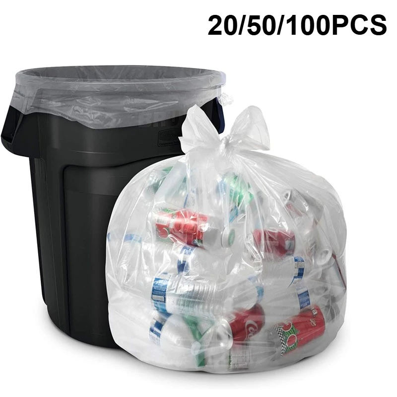 20/50/100 Stück weißer großer Kunststoff-Müllsack, verdickter transparenter Kunststoff für Bettwäsche, Einweg-Aufbewahrungsbeutel für den Hausgebrauch